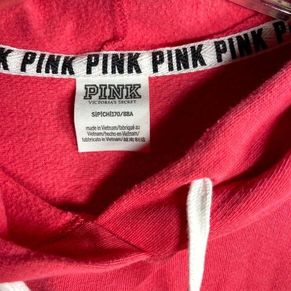 Victoria's Secret PINK Bright Pink Hoodie‎ with White Lettering Ladies Size S - Picture 2 of 10